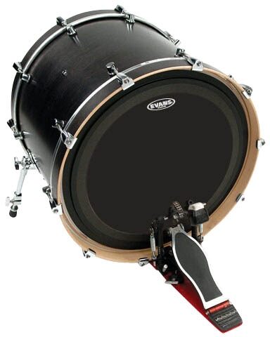 open zoom image for Evans EMAD Onyx Matte Bass Drumhead, Black, 22 inch, Bundle with 14" Evans Genera G1 Coated Drum Head, Main