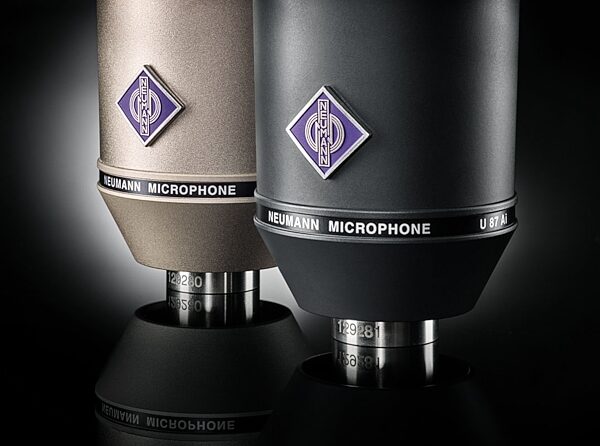 open zoom image for Neumann U 87 Ai Large-Diaphragm Condenser Microphone with Shock Mount, Case and Cable, Single Microphone, Black, Logo