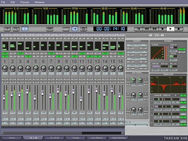 open zoom image for TASCAM X48 48-Track Hybrid Hard Disk Recorder, Mixer Screen Shot