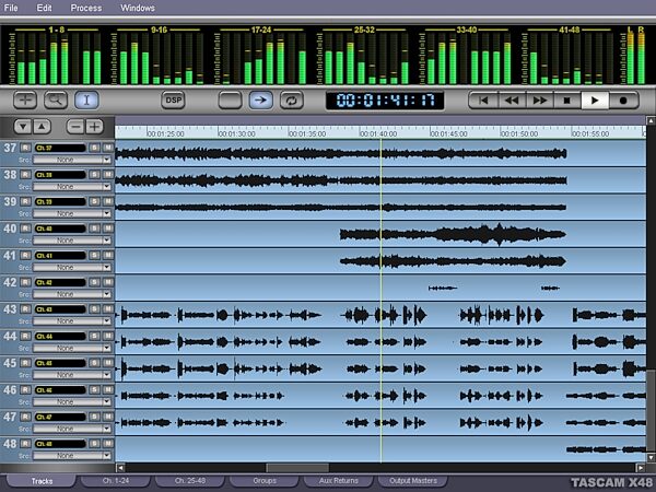 open zoom image for TASCAM X48 48-Track Hybrid Hard Disk Recorder, Track Screen Shot
