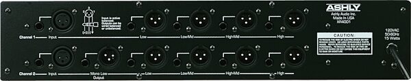 open zoom image for Ashly XR4001 XR Series Stereo 4-Way Electronic Crossover, Back