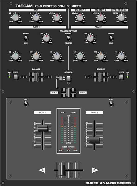 open zoom image for TASCAM XS8 2-Channel Scratch DJ Mixer, Main