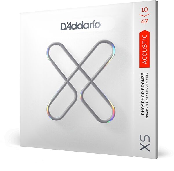 open zoom image for D'Addario XS Phosphor Bronze Acoustic Guitar Strings, 10-47, Action Position Back