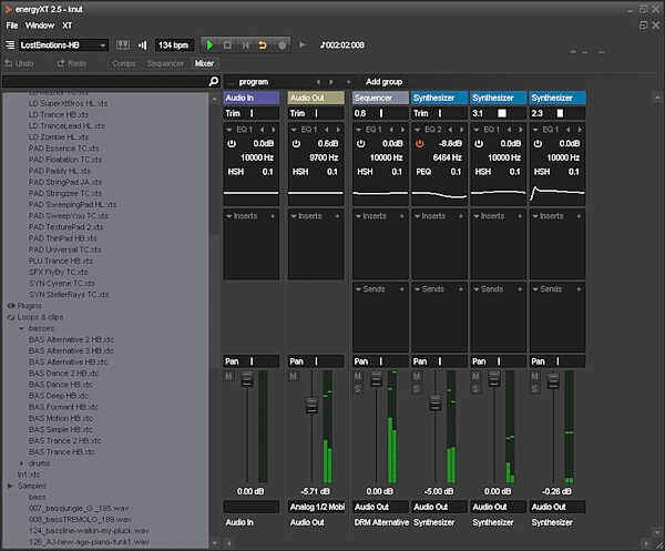 open zoom image for Behringer energyXT Music Production Software, Screenshot - Mixer