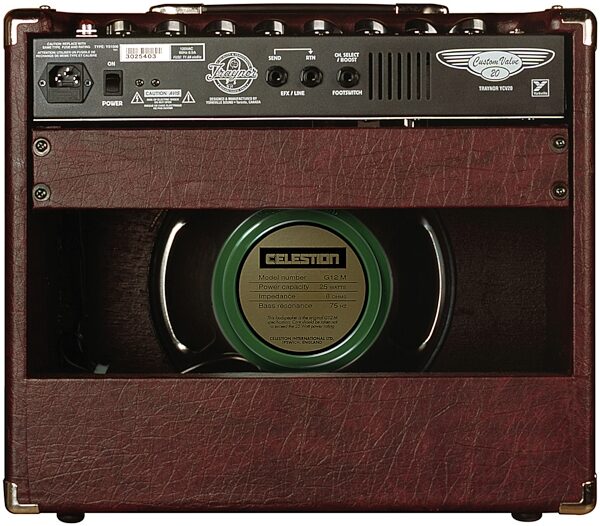open zoom image for Traynor Custom Valve 20 Tube Guitar Amplifier (15 Watts, 1x12 in.), Wine Red Back