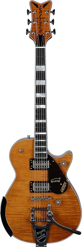 open zoom image for Gretsch G6134TFM-NH Nigel Hendroff Signature Penguin Electric Guitar (with Case), Penguin Amber, Serial Number JT23114426, Full Straight Front