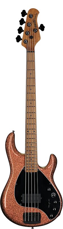 open zoom image for Ernie Ball Music Man DarkRay 5 Electric Bass Guitar (with Softshell Case), Gold Bar, Roasted Maple Fretboard, Serial Number S11876, Full Straight Front