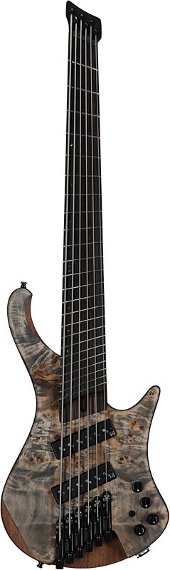 open zoom image for Ibanez EHB1506MS Bass Guitar, 6-String (with Gig Bag), Flat Black Ice, Serial Number 211P02I230711414, Full Straight Front