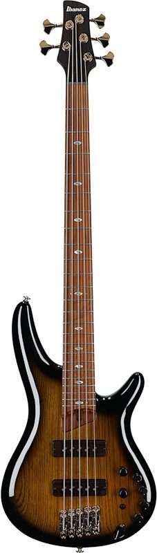 open zoom image for Ibanez SR4505 Prestige Electric Bass, 5-String (with Case), Desert Sunset Burst, Serial Number 210001F2512946, Full Straight Front