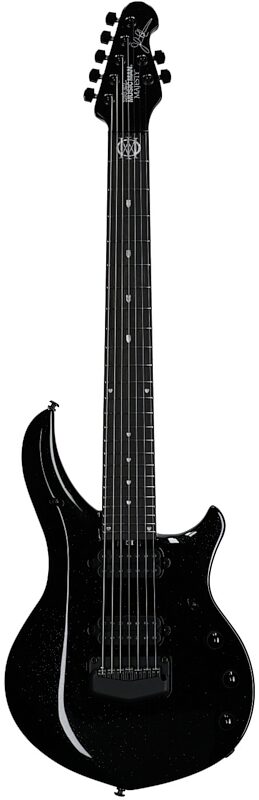 open zoom image for Ernie Ball Music Man Majesty 7 Electric Guitar, 7-String (with Mono Gig Bag), Black Frosting, Serial Number M019945, Full Straight Front