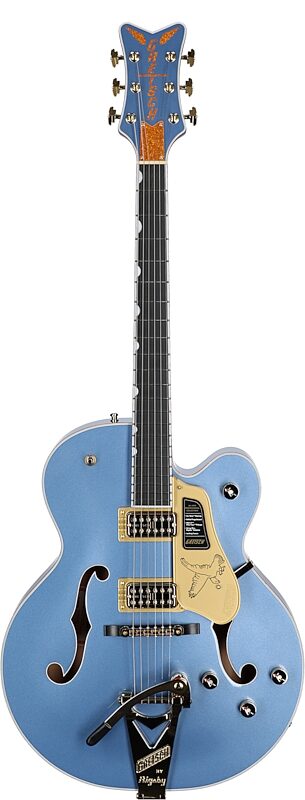 open zoom image for Gretsch Pro Series Falcon Electric Guitar (with Case), Cerulean Smoke, Serial Number JT25041305, Full Straight Front