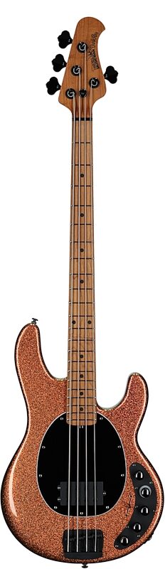 open zoom image for Ernie Ball Music Man DarkRay Electric Bass (with Mono Soft Case), Gold Bar, Roasted Maple Fretboard, Serial Number S12776, Full Straight Front