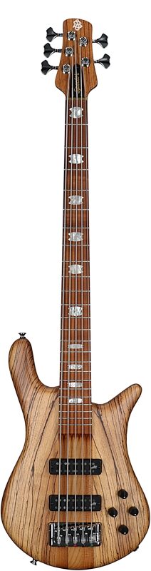 open zoom image for Spector Euro 5 RST Electric Bass, 5-String (with Gig Bag), Zebrawood Natural Matte, Serial Number 1NB23188, Full Straight Front