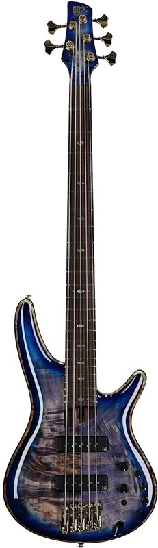 open zoom image for Ibanez SR2605 Premium Electric Bass, 5-String (with Gig Bag), Cerulean Blue Burst, Serial Number I250706027, Full Straight Front