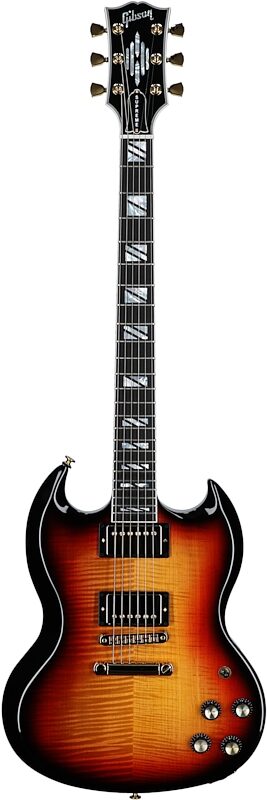 open zoom image for Gibson SG Supreme Electric Guitar (with Case), Fireburst, Serial Number 218850201, Full Straight Front