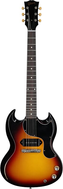 open zoom image for Gibson Custom Shop 1963 SG Junior Reissue Electric Guitar, Vintage Sunburst, Serial Number 505653, Full Straight Front