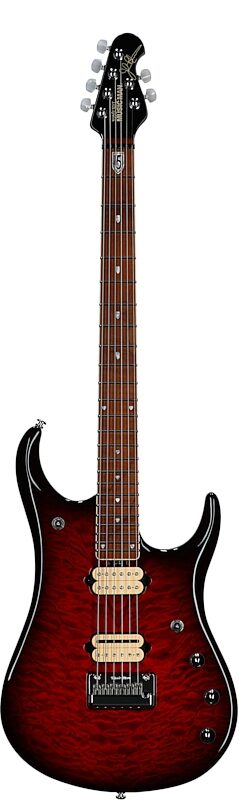 open zoom image for Ernie Ball Music Man JP15 Baritone BFR Electric Guitar (with Case), Cherry Creamsicle, Serial Number D01404, Full Straight Front