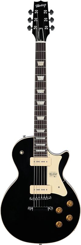 open zoom image for Heritage Standard II Collection H-150 P-90 Electric Guitar (with Case), Ebony, Serial Number 1251163, Full Straight Front