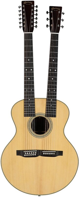 open zoom image for Martin Grand J-28E Double-Neck Acoustic-Electric Guitar, Natural, Serial Number M3006686, Full Straight Front