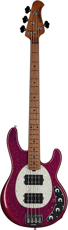 open zoom image for Ernie Ball Music Man StingRay Special HH Electric Bass (with Case), Soda Pink Sparkle, Roasted Maple Fretboard, Serial Number K10900, Full Straight Front