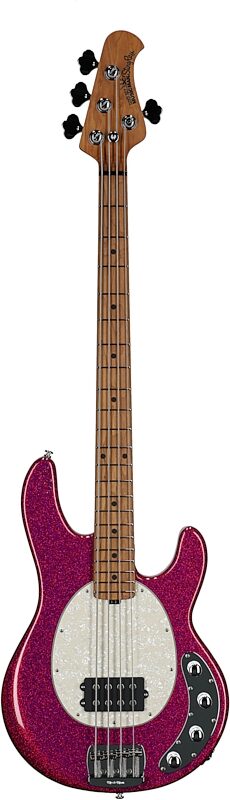 open zoom image for Ernie Ball Music Man StingRay Special Electric Bass (with Case), Soda Pink Sparkle, Roasted Maple Fretboard, Serial Number K11438, Full Straight Front