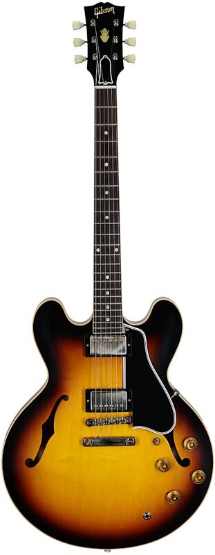open zoom image for Gibson Custom 1959 ES-335 Reissue VOS Electric Guitar (with Case), Vintage Burst, Serial Number A950329, Full Straight Front