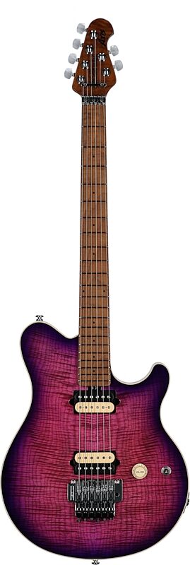 open zoom image for Ernie Ball Music Man Axis Electric Guitar (with Mono Gig Bag), Olallieberry Flame, Serial Number H06384, Full Straight Front