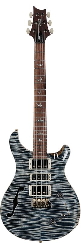 open zoom image for PRS Paul Reed Smith 40th Anniversary Limited Edition Semi-Hollow Electric Guitar (with Case), Faded Whale Blue, Serial Number 0420917, Full Straight Front