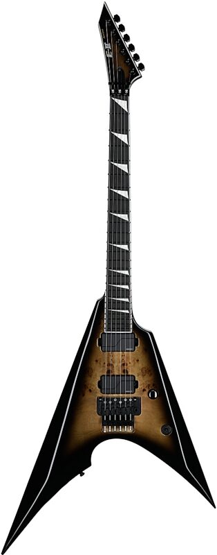 open zoom image for ESP E-II Arrow Electric Guitar (with Case), Nebula Black Burst, Serial Number ES8342253, Full Straight Front