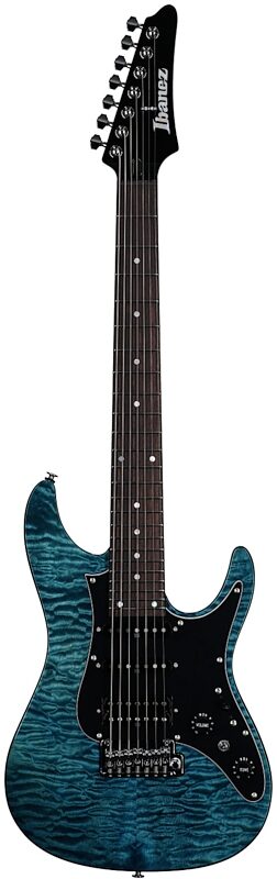 open zoom image for Ibanez AZ447P1QM Premium Electric Guitar (with Gig Bag), Cosmic Blue, Serial Number I260106126, Full Straight Front