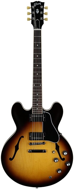 open zoom image for Gibson ES-335 Dot Satin Electric Guitar (with Case), Vintage Burst, Serial Number 204860149, Full Straight Front
