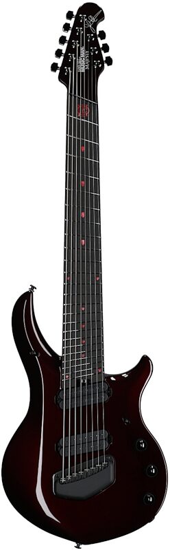 open zoom image for Ernie Ball Music Man Majesty 8 Premium Select Electric Guitar, 8-String, Carnelian Red, Black Hardware, Serial Number M021833, Full Straight Front