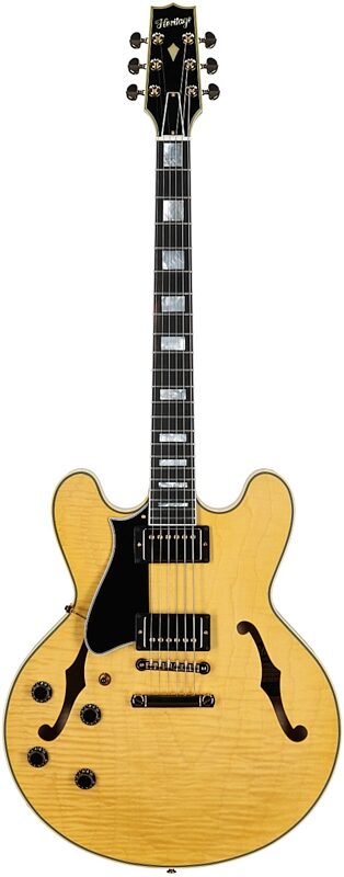 open zoom image for Heritage Custom Shop H-555 Electric Guitar, Left-Handed, Antique Natural, Serial Number HC1260412, Full Straight Front