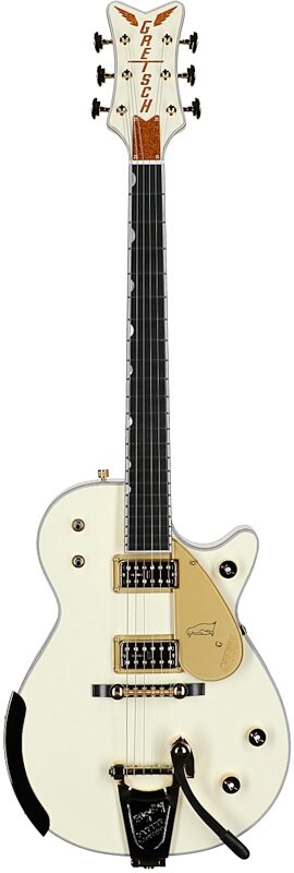 open zoom image for Gretsch G6134T58 Vintage Select 58 Electric Guitar (with Case), Penguin White, Serial Number JT26020447, Full Straight Front
