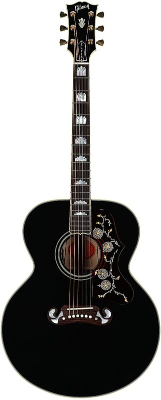 open zoom image for Gibson Elvis Presley SJ-200 Jumbo Acoustic-Electric Guitar (with Case), Ebony, Serial Number 23514027, Full Straight Front