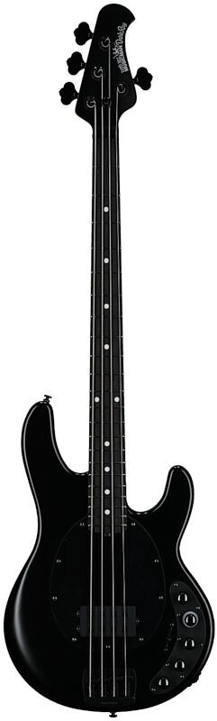 open zoom image for Ernie Ball Music Man DarkRay Bass Guitar (with Gig Bag), Stealth Black, Serial Number S13935, Full Straight Front