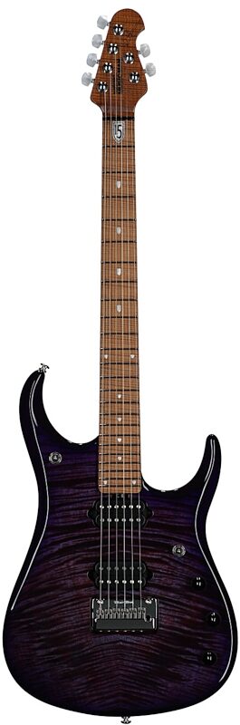 open zoom image for Ernie Ball Music Man John Petrucci JP15 Electric Guitar (with Gig Bag), Purple Nebula Flame, Maple Fretboard, Serial Number H10869, Full Straight Front