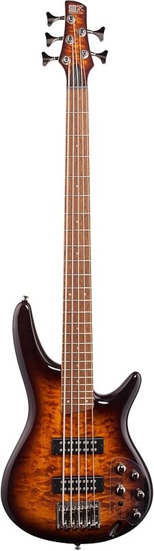 open zoom image for Ibanez SR405EQM Electric Bass, 5-String, Dragon Eye Burst, Full Straight Front