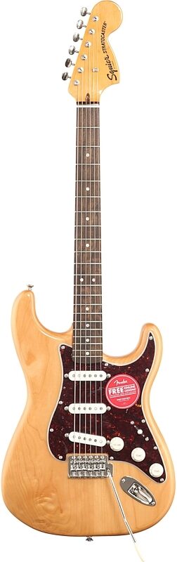 open zoom image for Squier Classic Vibe '70s Stratocaster Electric Guitar, Indian Laurel Natural, Full Straight Front