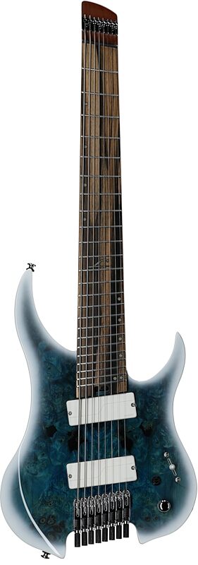 open zoom image for Legator Ghost G8FOD Multi-Scale Guitar (with Gig Bag), Arctic Blue, Full Straight Front