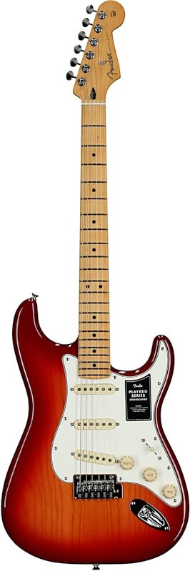 open zoom image for Fender Player II Stratocaster Chambered Ash Electric Guitar, Maple Fingerboard, Cherry Burst, Full Straight Front