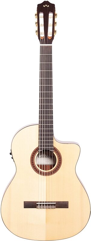 open zoom image for Cordoba C5-CE Classical Acoustic-Electric Guitar, Natural, Solid Spruce Top, Full Straight Front