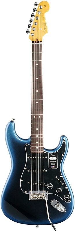 open zoom image for Fender American Professional II Stratocaster Electric Guitar, Rosewood Fingerboard (with Case), Dark Night, Full Straight Front