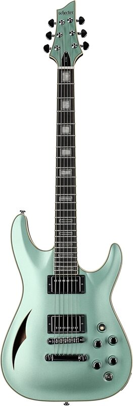 open zoom image for Schecter C-1 EA Classic Electric Guitar, Satin Vintage Pelham Blue, Open Box (Good), Full Straight Front