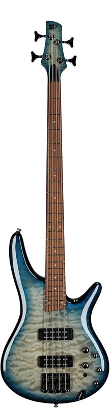 open zoom image for Ibanez SR400EQM Electric Bass, Stained Cosmic Blue Starburst, Full Straight Front
