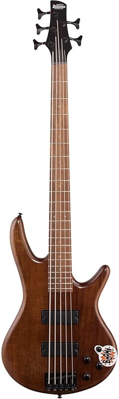 open zoom image for Ibanez GSR205 Electric Bass, 5-String, Walnut Flat, Full Straight Front