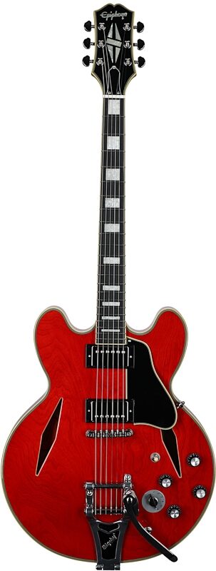 open zoom image for Epiphone Exclusive Shinichi Ubukata ES-355 Custom Electric Guitar (with Case), Satin Cherry, Open Box (Very Good), Full Straight Front