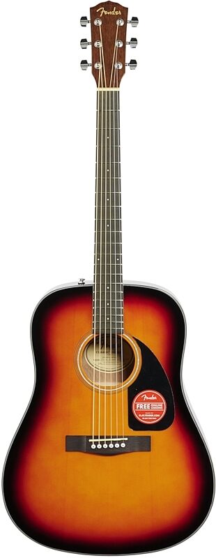 open zoom image for Fender CD-60 V3 Dreadnought Acoustic Guitar (with Case), Sunburst, Full Straight Front