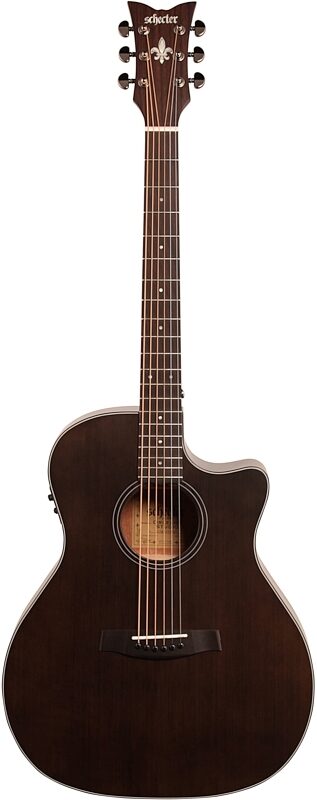open zoom image for Schecter Orleans Studio Acoustic-Electric Guitar, Satin See Thru Black, Full Straight Front