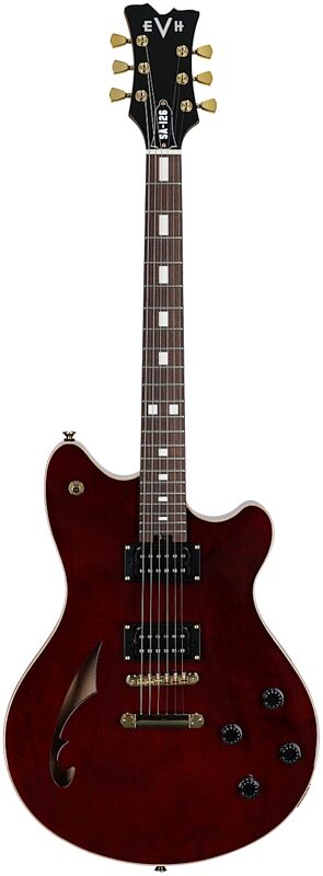 open zoom image for EVH Eddie Van Halen SA-126 Standard Centerblock Electric Guitar, Wine Red, Full Straight Front